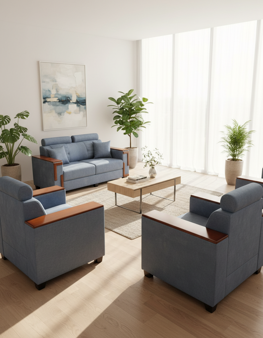 Blue Sofa Set