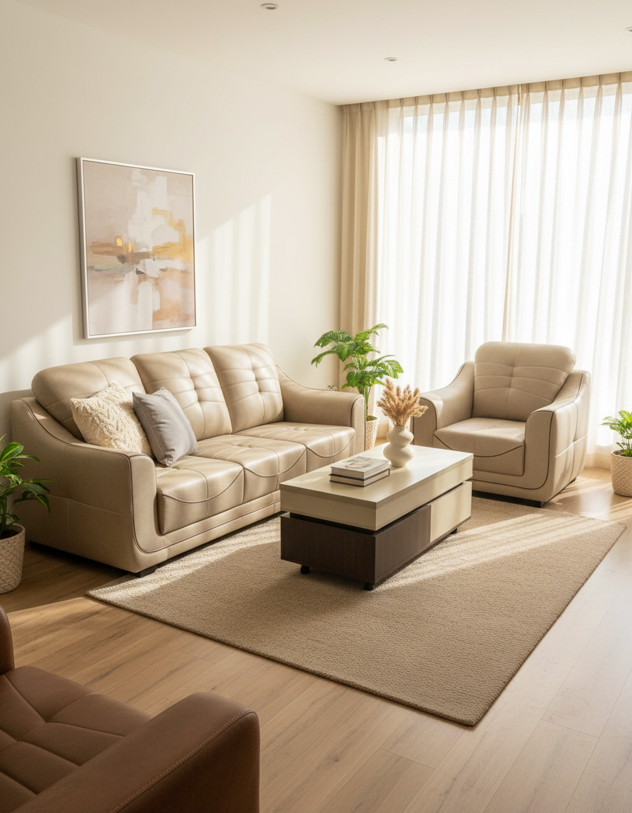 Beige Sofa Set