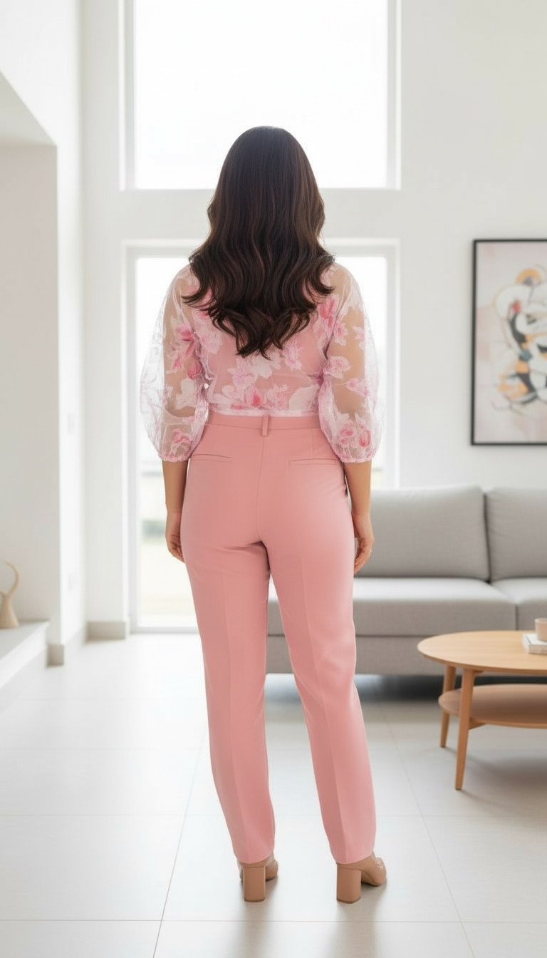 Pink Floral Cropped Blazer view 4