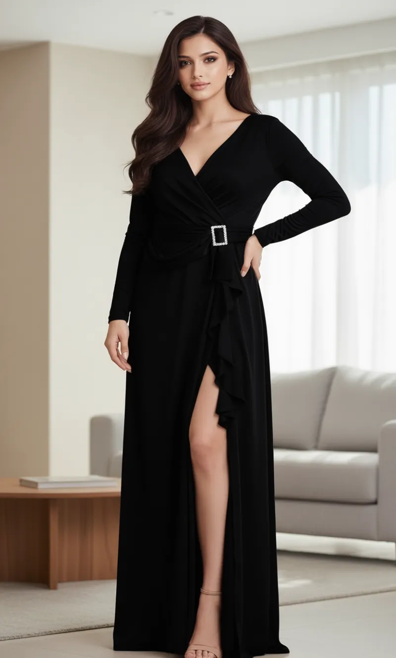 Elegant Black Evening Dress VN-02 view 5