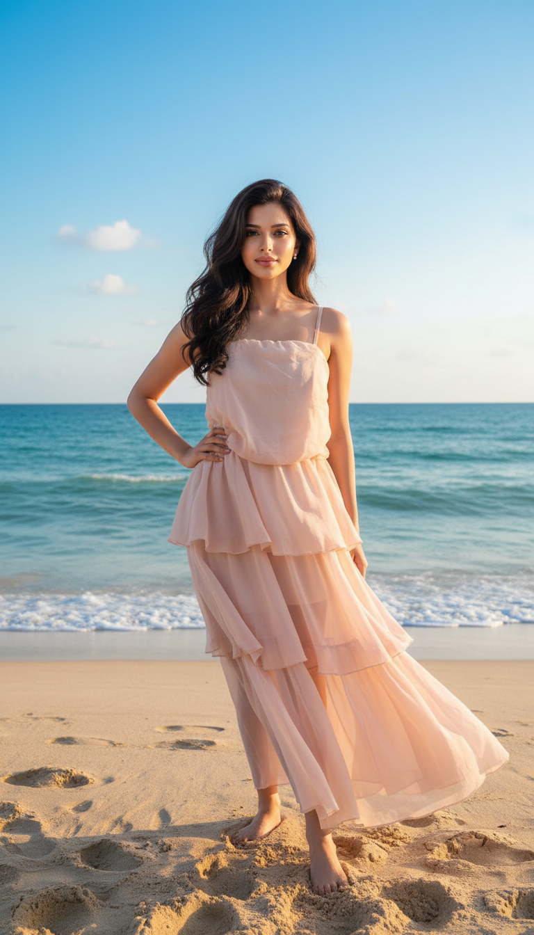 Layered Evening Dress OD-01 view 5