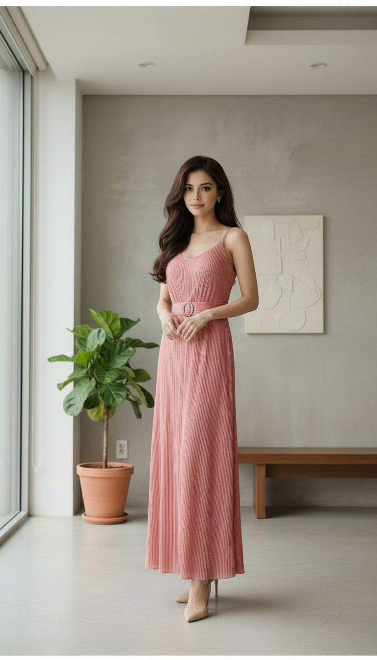Pleated Maxi Dress view 5