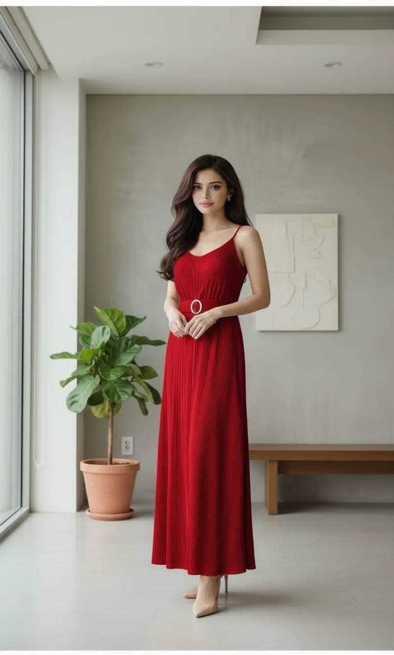 Red Maxi Dress view 6