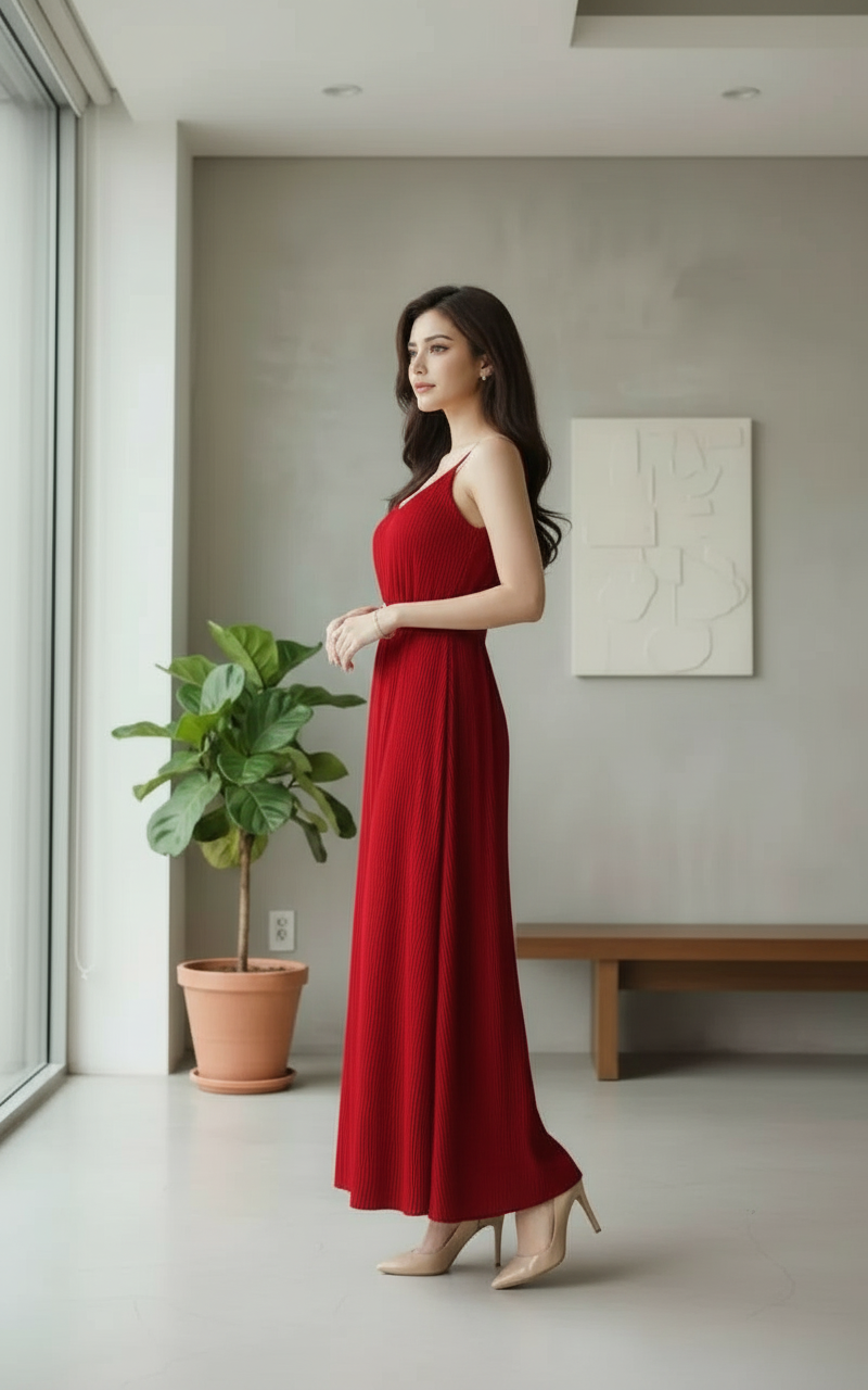Red Maxi Dress view 2