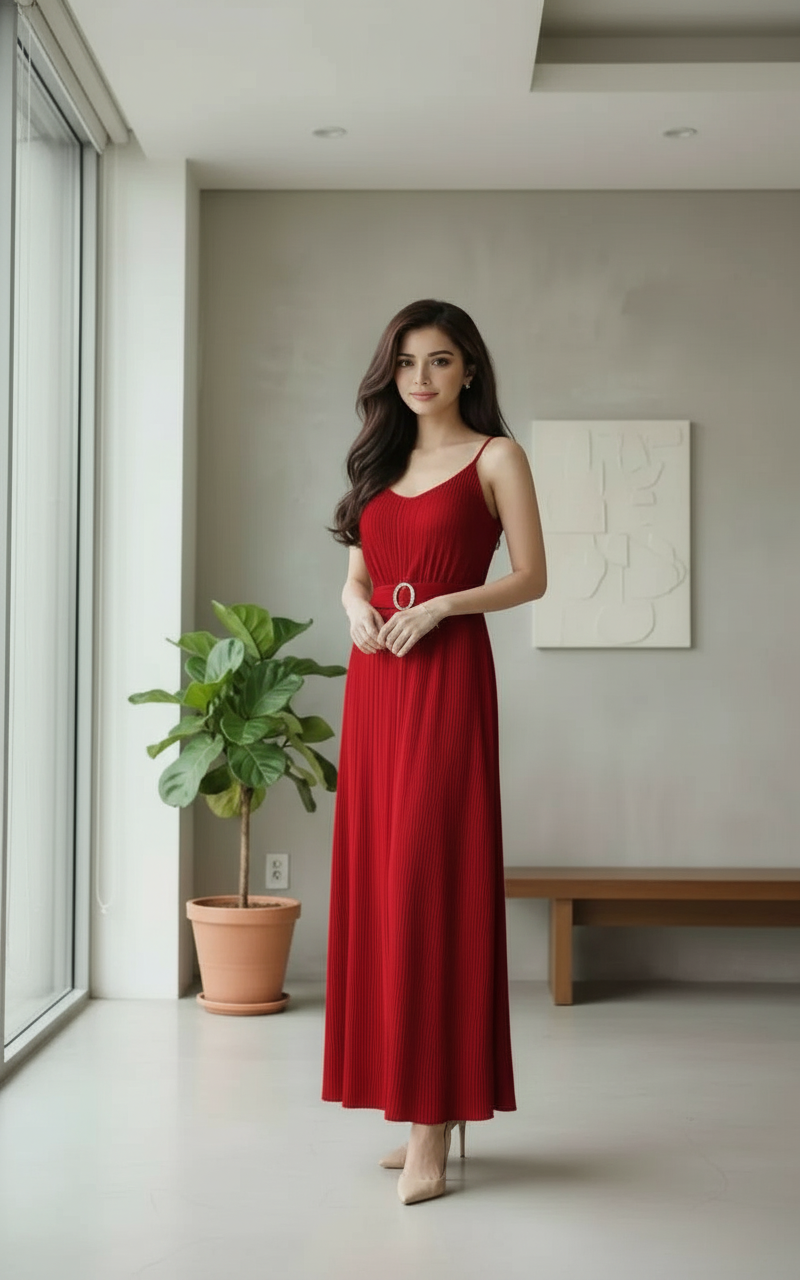 Red Maxi Dress view 4