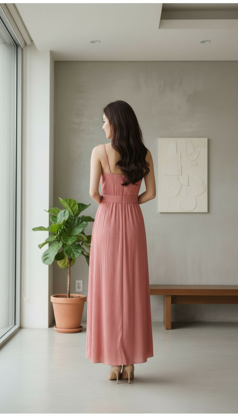Pleated Maxi Dress view 3