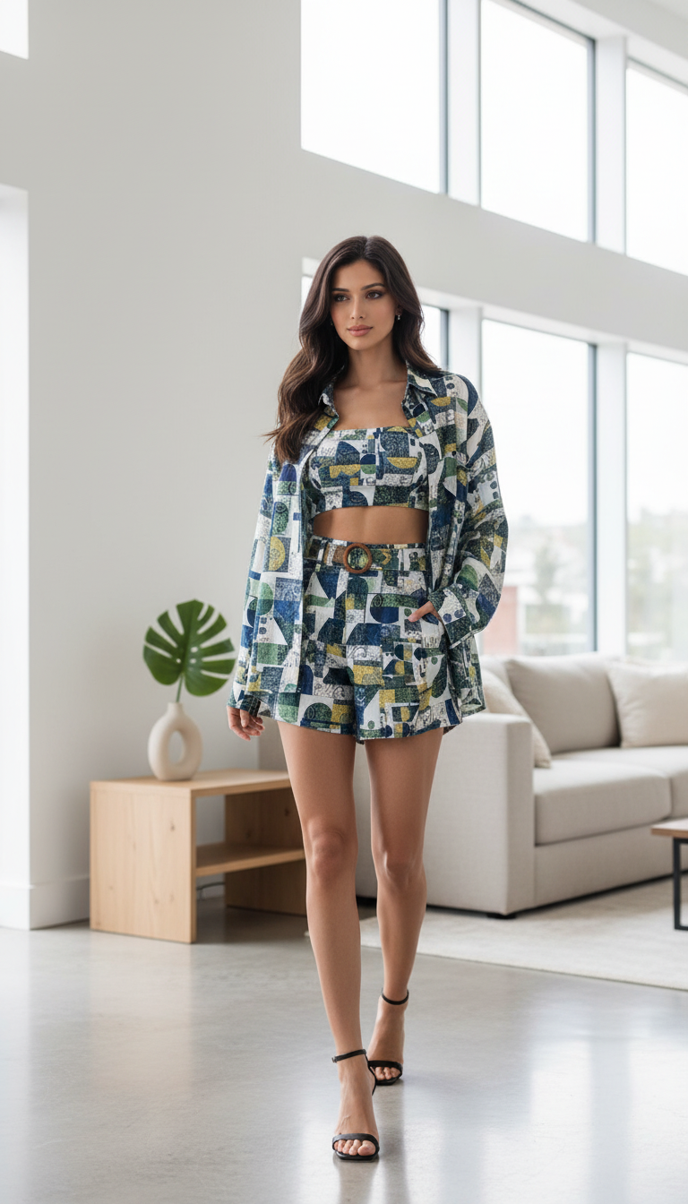 Geometric Print Co-Ord Set view 4