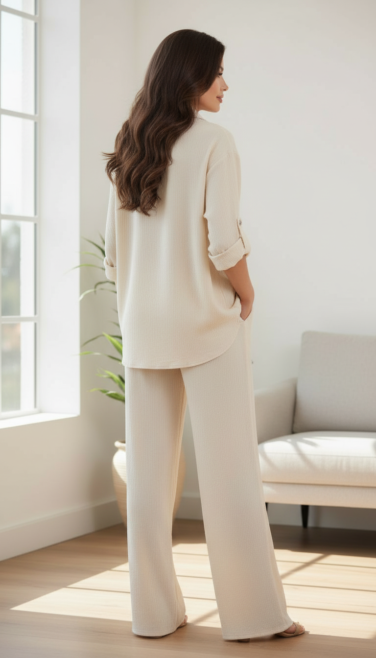Beige Button-Up Co-Ord Set view 3