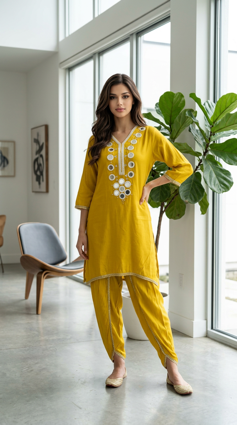 Traditional Embroidered Kurta Set view 4