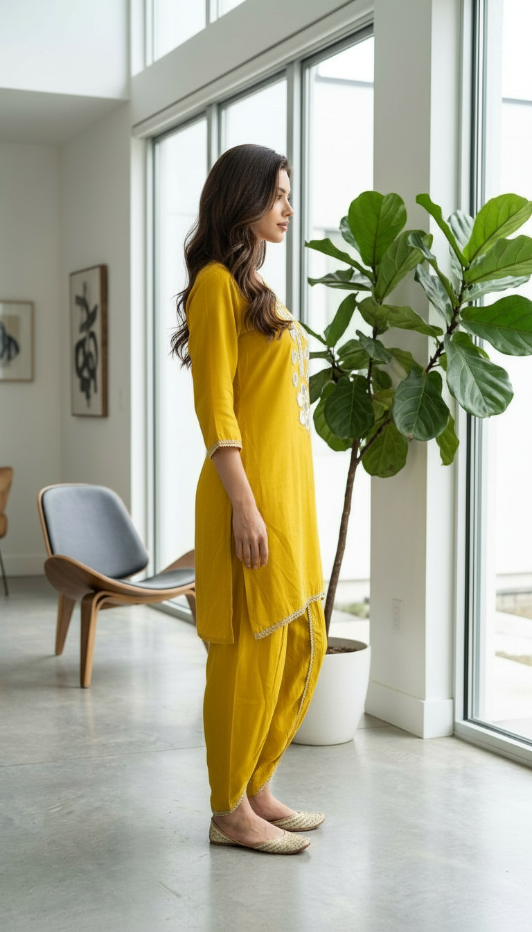 Traditional Embroidered Kurta Set view 3