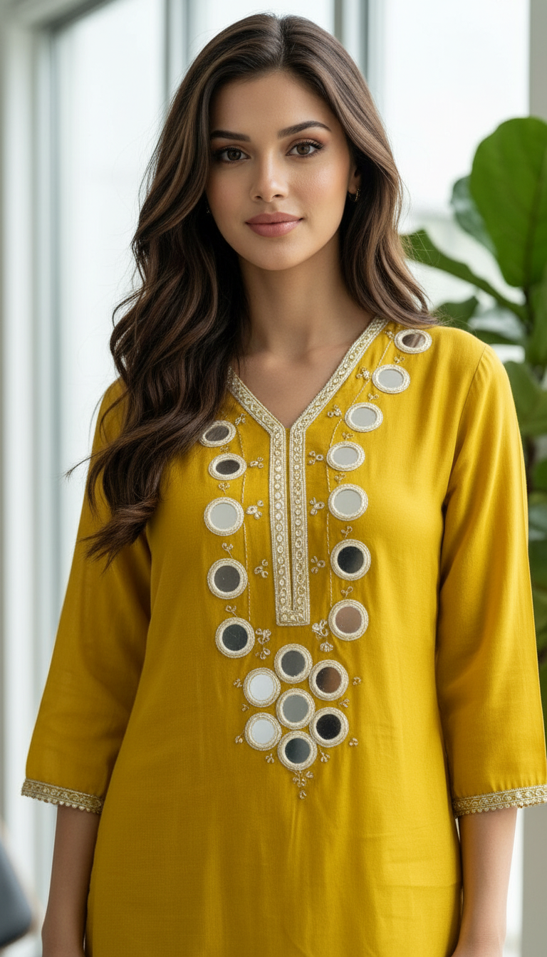 Traditional Embroidered Kurta Set view 2