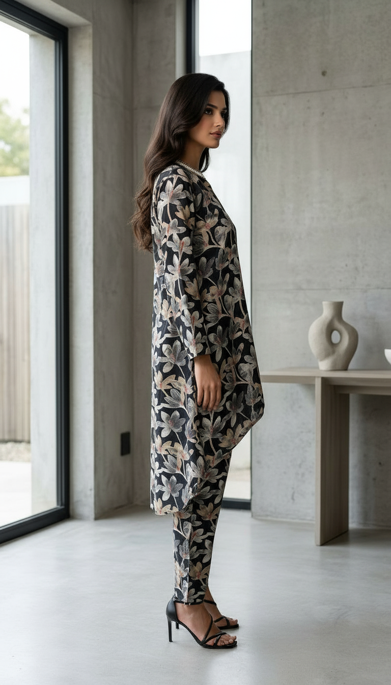Floral Print Kurta Set view 3