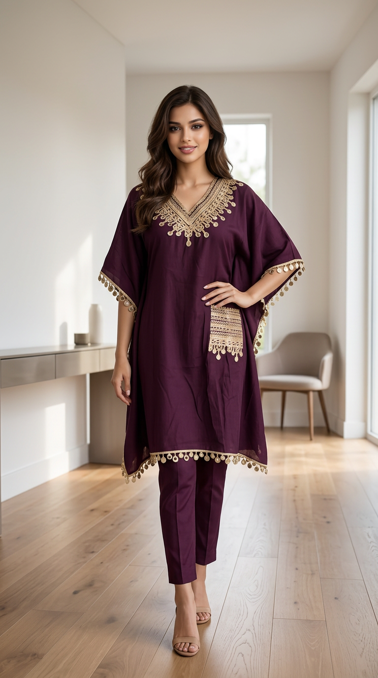 Traditional Kaftan Kurta Set view 6