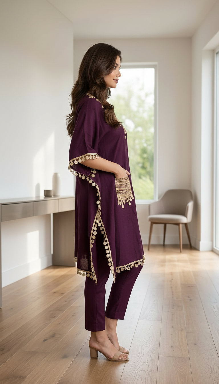 Traditional Kaftan Kurta Set view 3