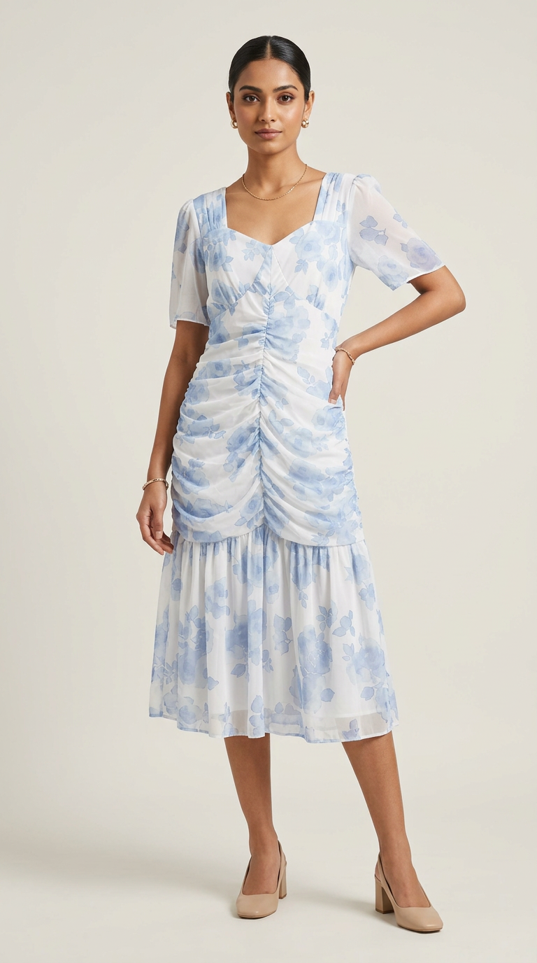 Floral Ruched Dress