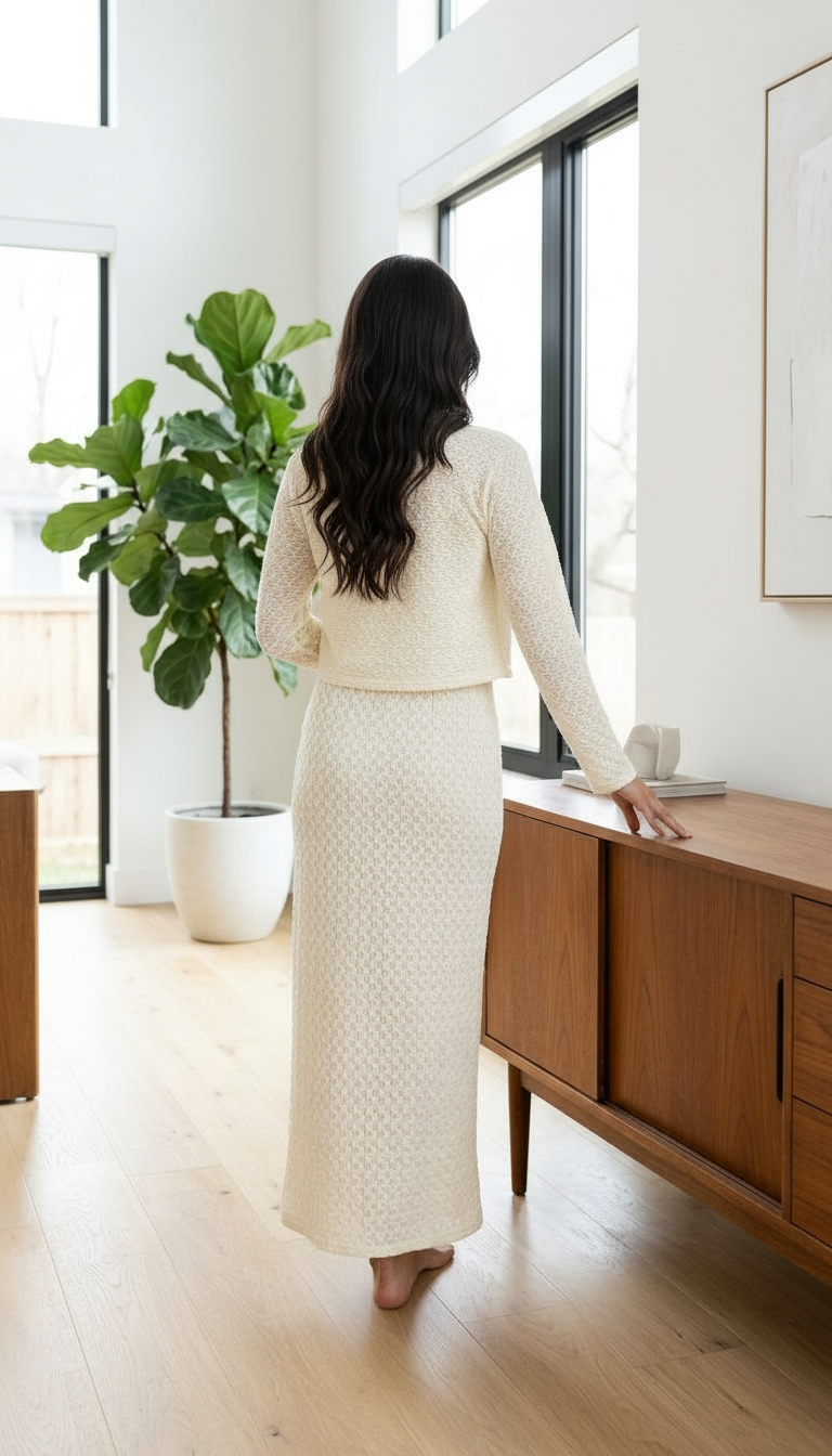 Elegant Knit Dress with Shrug view 4