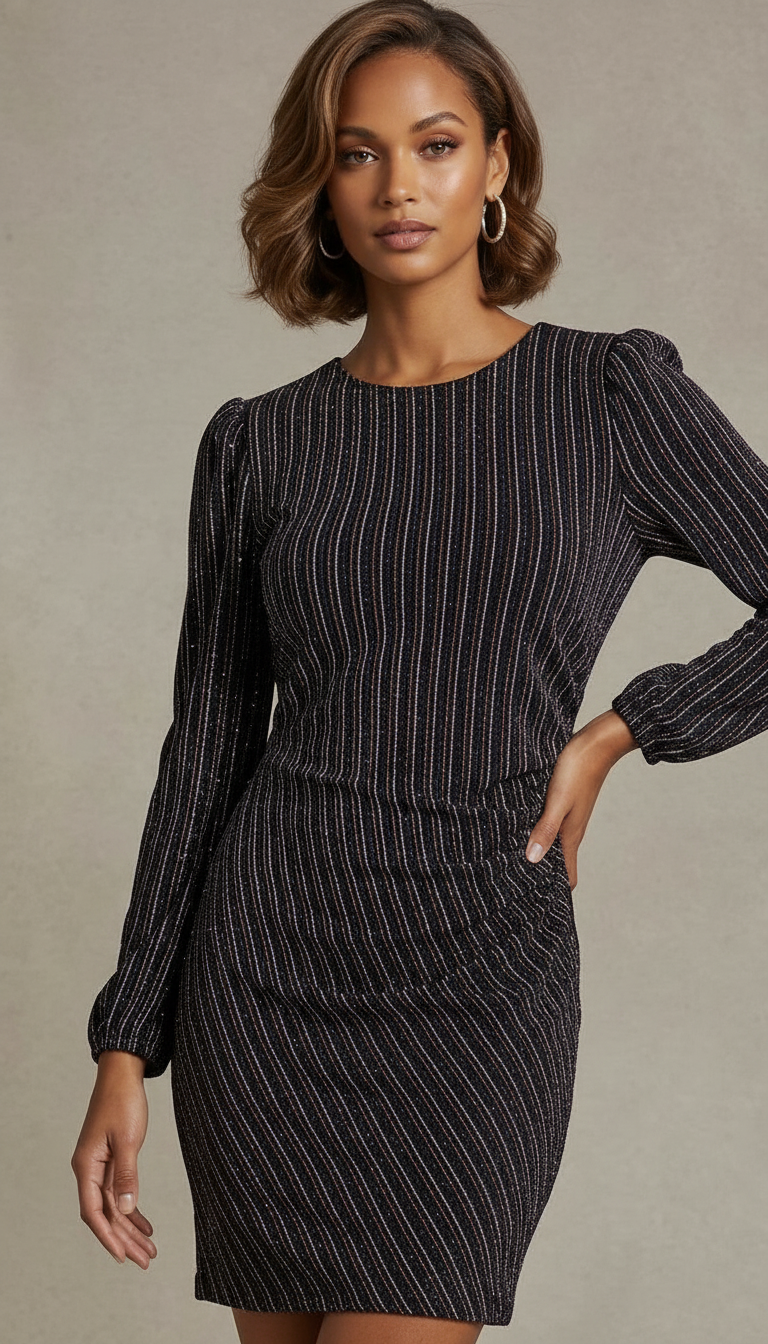 Striped Fitted Short Dress view 2