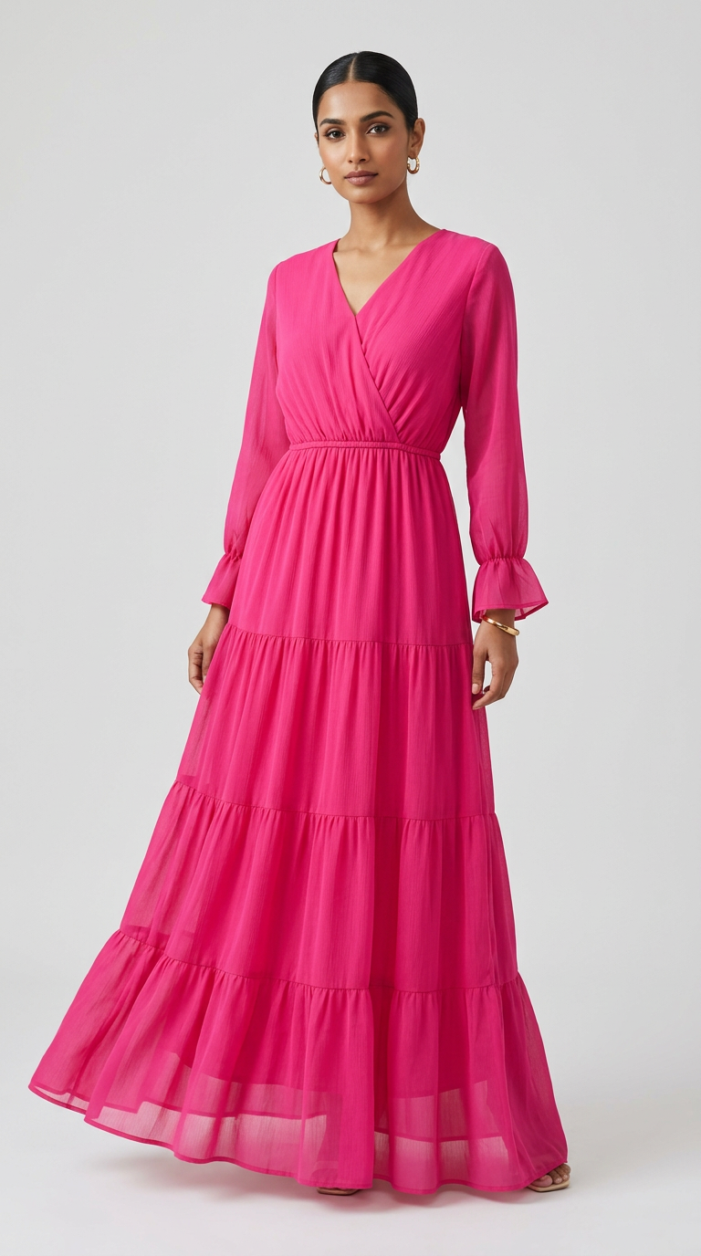 Tiered Long Maxi Dress view 6