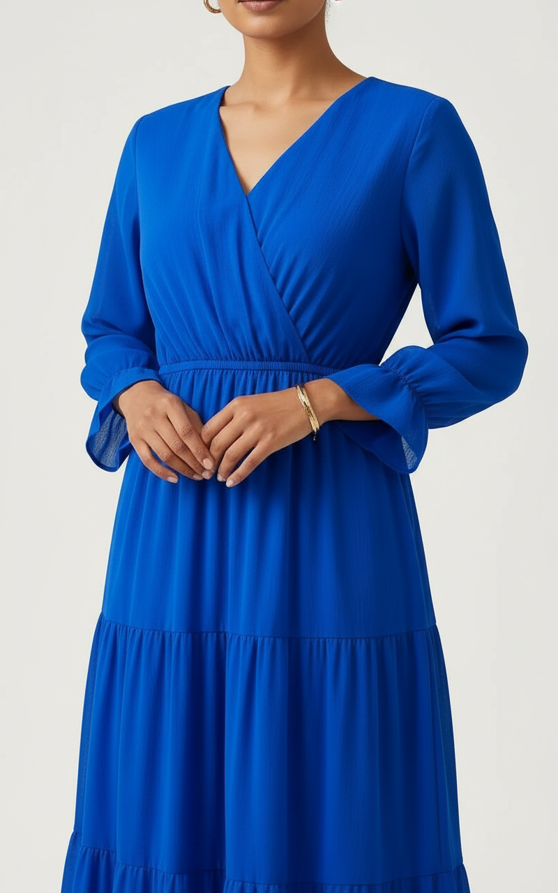 Tiered Blue Maxi Dress view 2