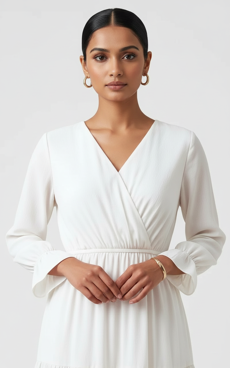 Georgette White Maxi Dress view 2