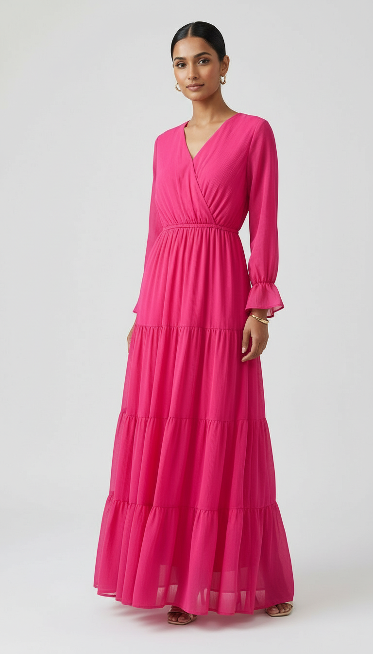 Tiered Long Maxi Dress view 5