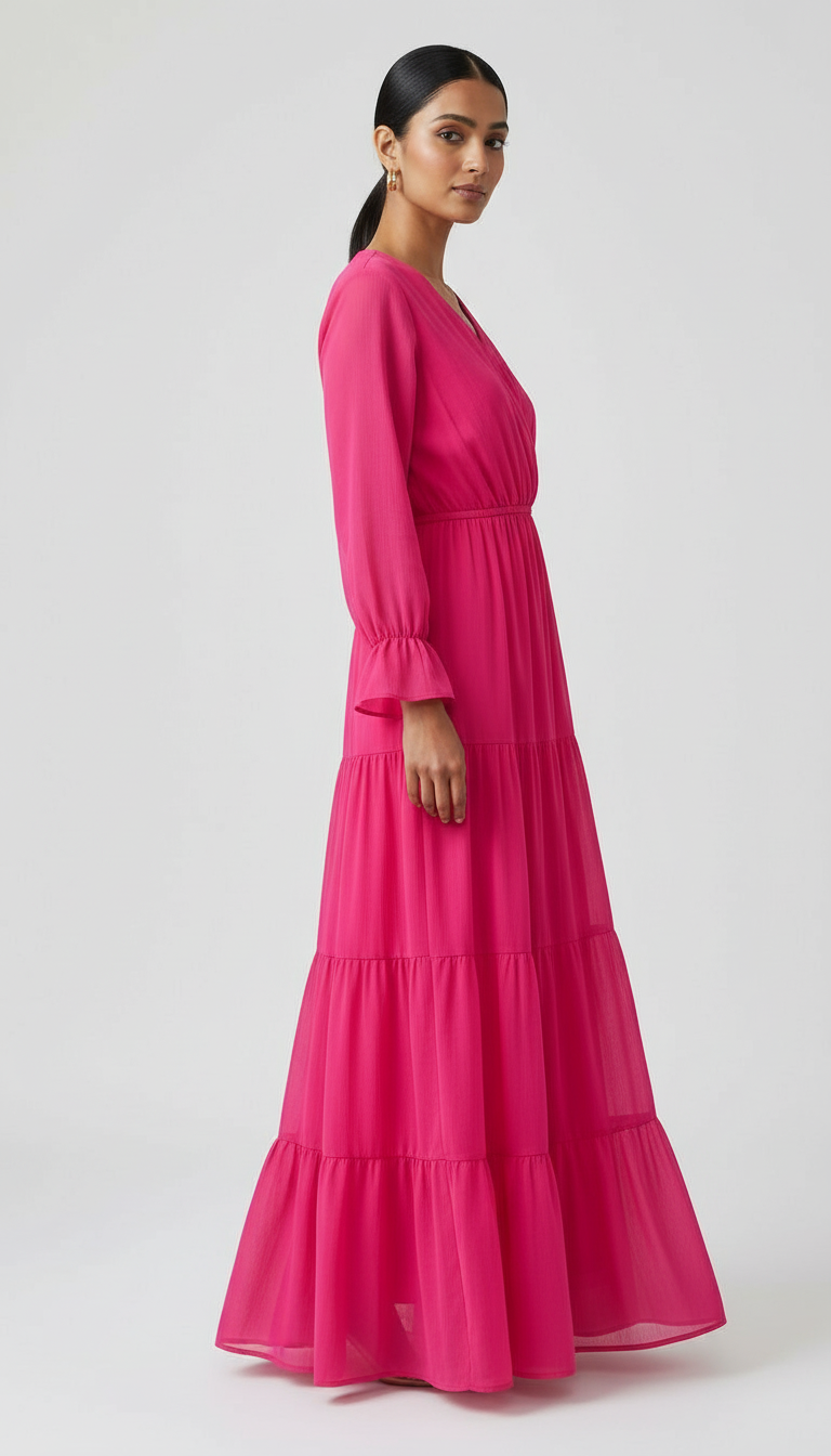 Tiered Long Maxi Dress view 3