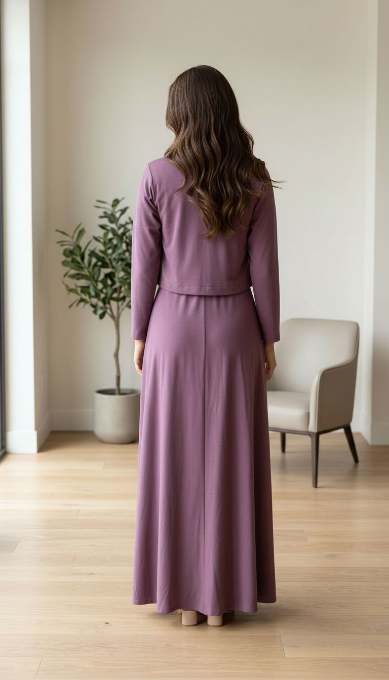 Elegant Lavender Long Dress view 4