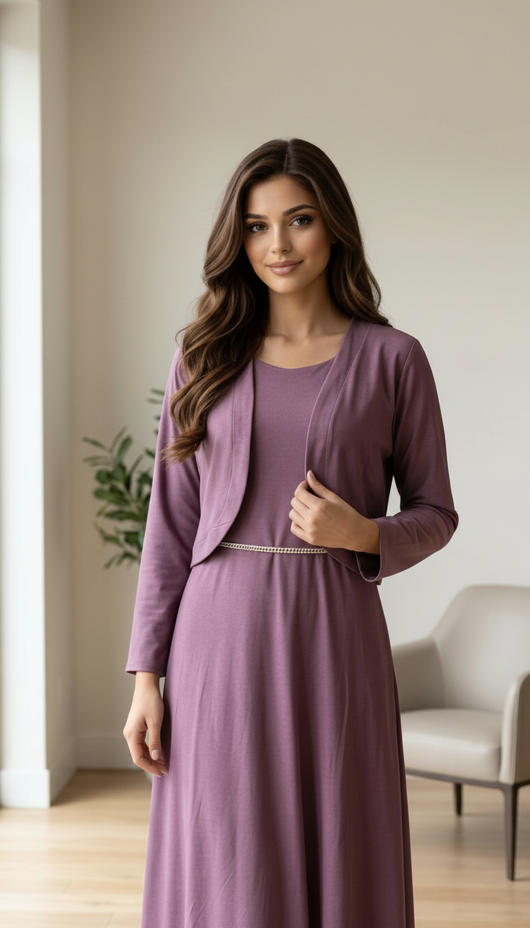 Elegant Lavender Long Dress view 2