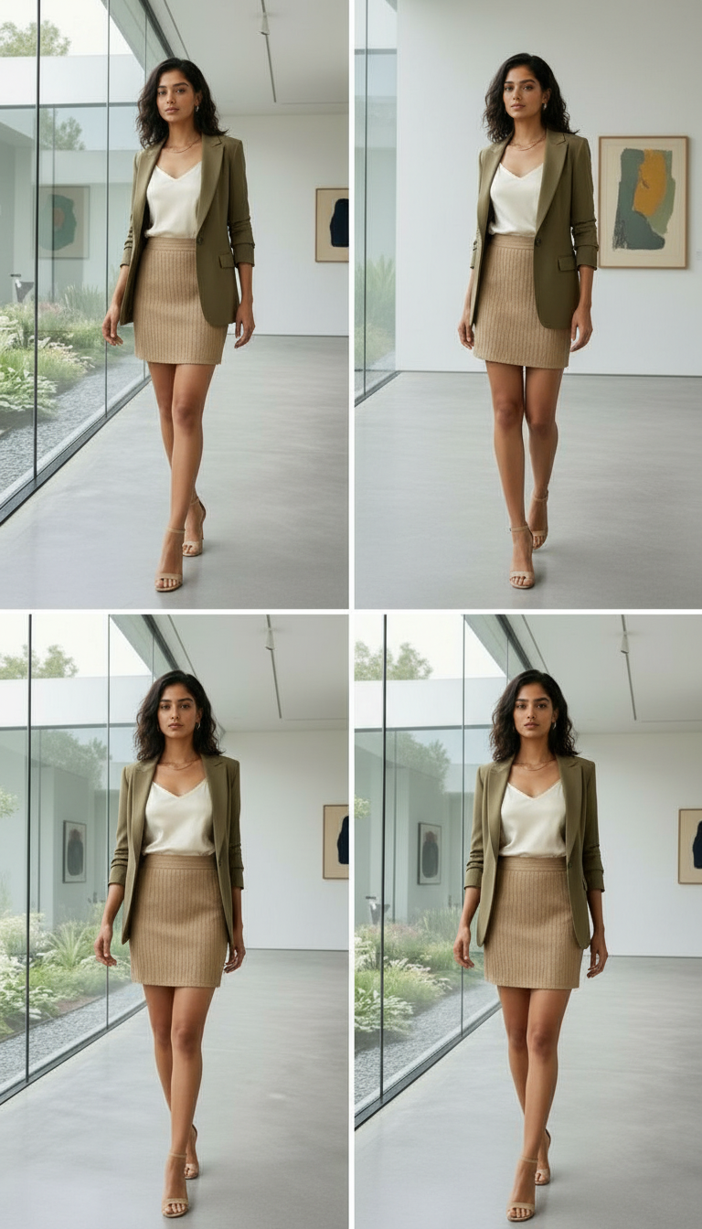 Casual Skirt Beidge view 2