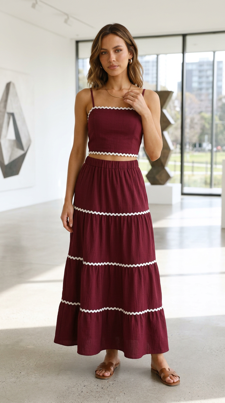 Chic Maroon Co-Ord Set