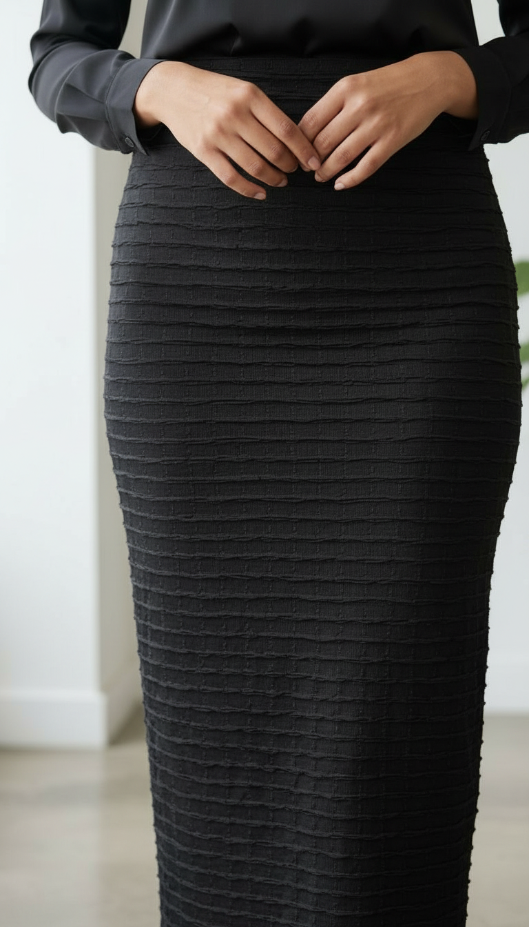 Casual Long Black Skirt view 2