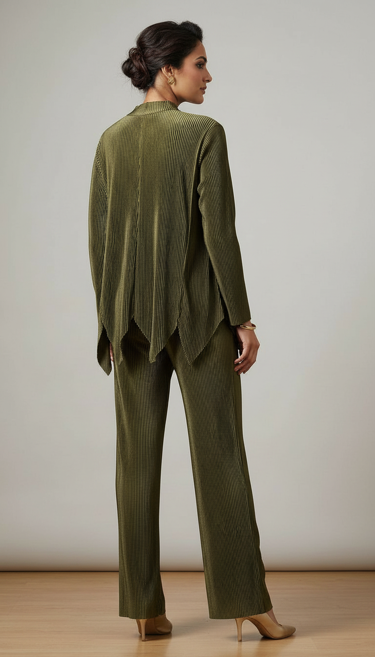 Olive Wrinkle Co-Ord Set view 3