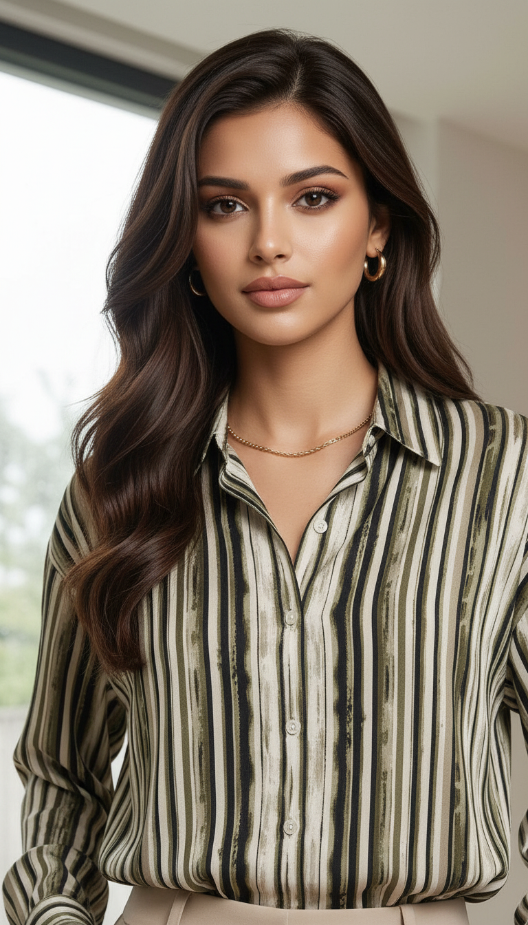 Striped Baggy Style Shirt view 2