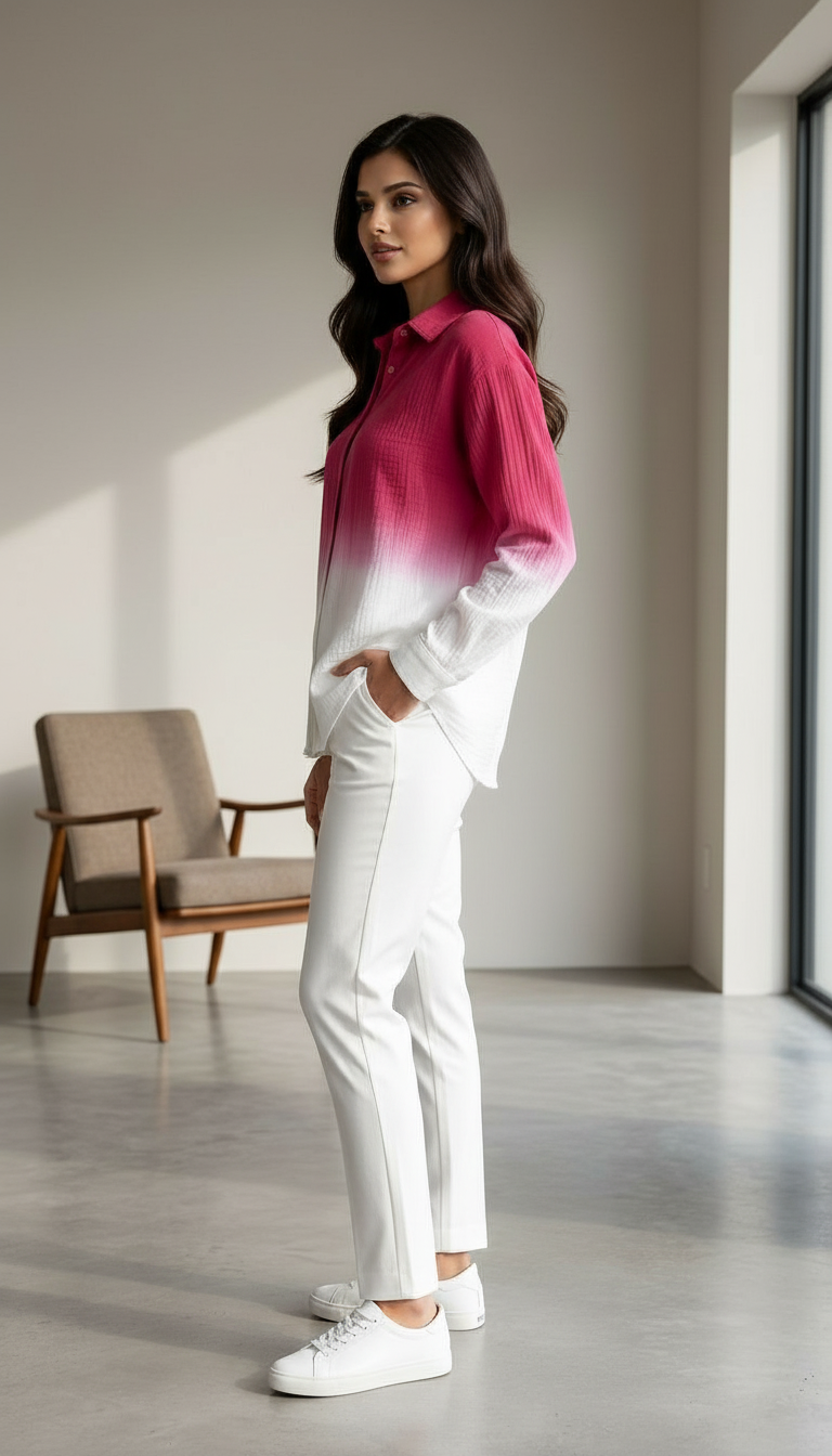 Ombre Cotton Shirt view 4