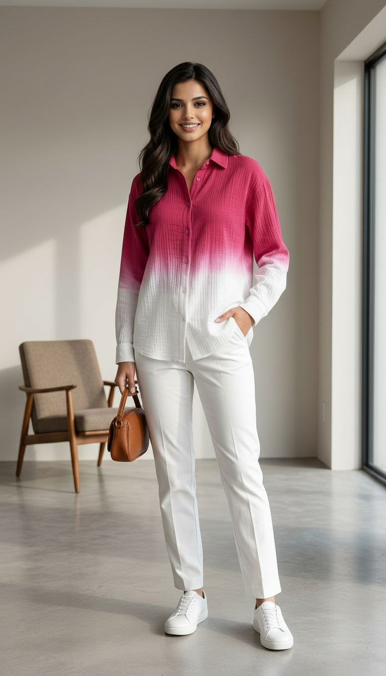 Ombre Cotton Shirt view 3