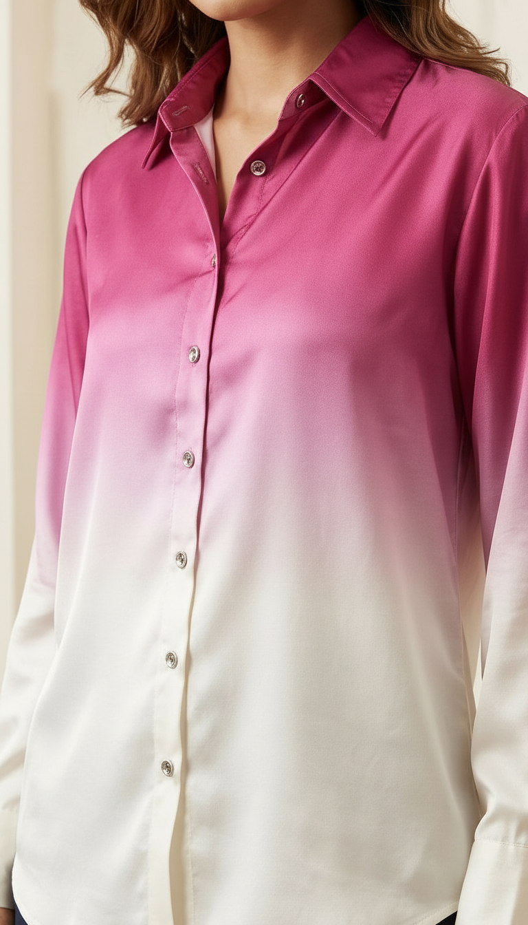 Ombre Satin Shirt view 2