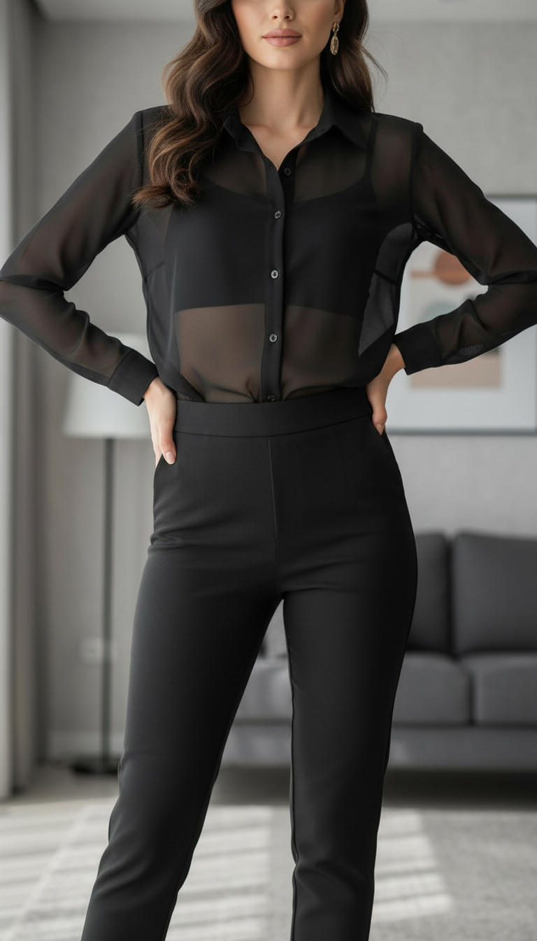 Transparent Black Shirt view 2