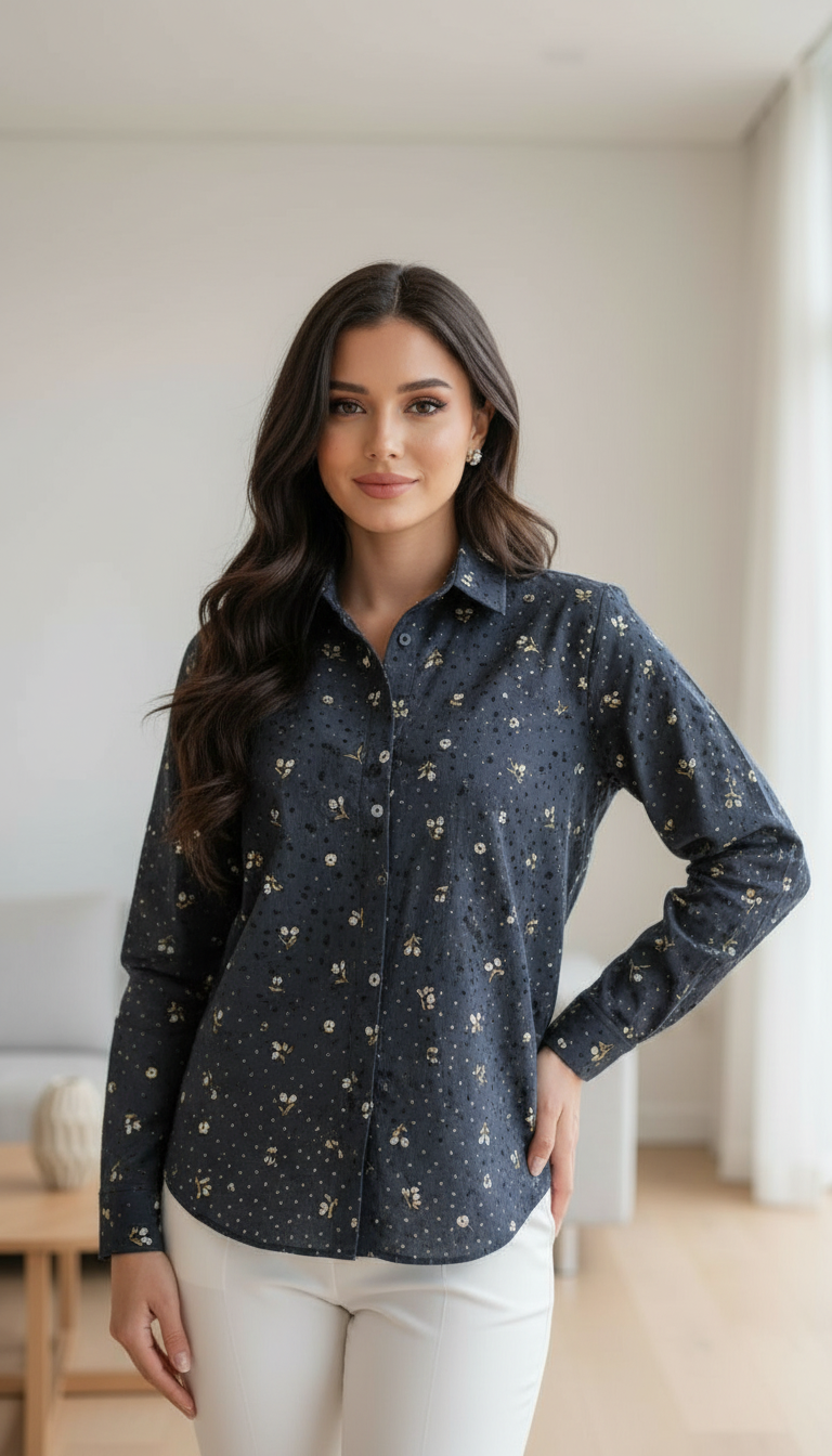 Floral Print Crosia Shirt view 2