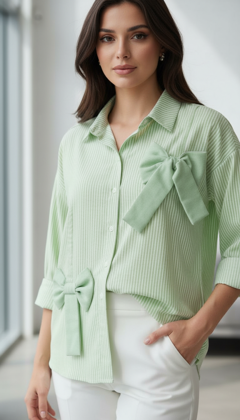 Bow Cotton Shirt view 3