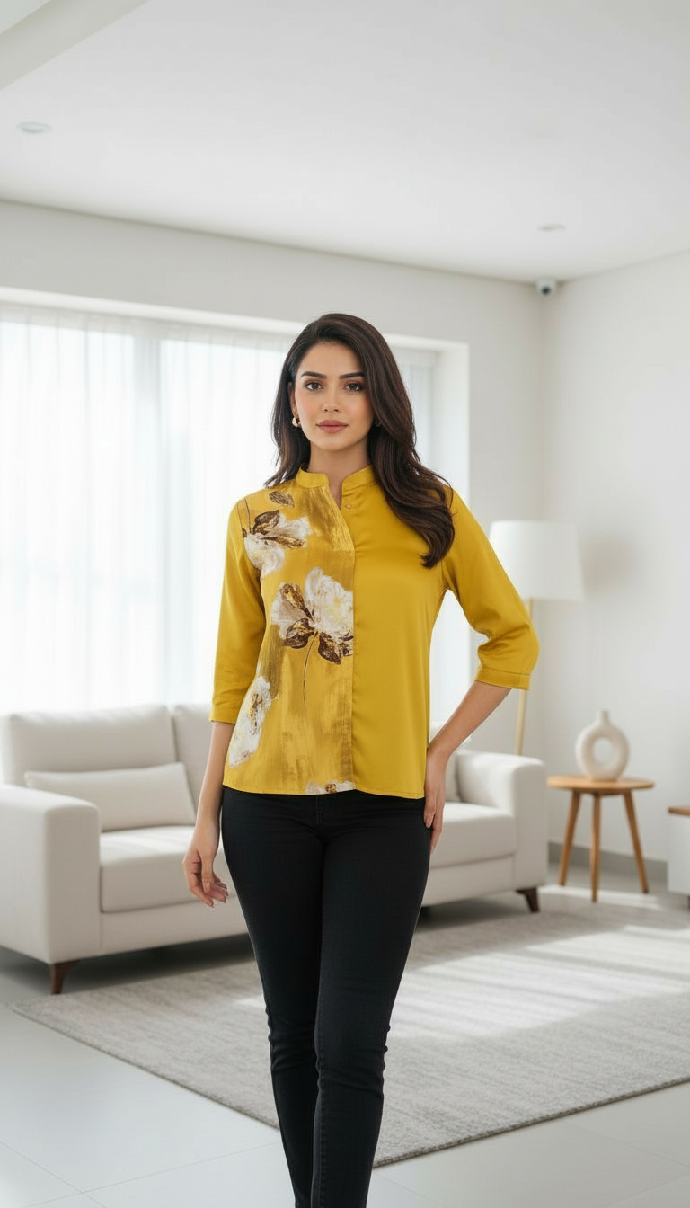 Floral Yellow Top view 2