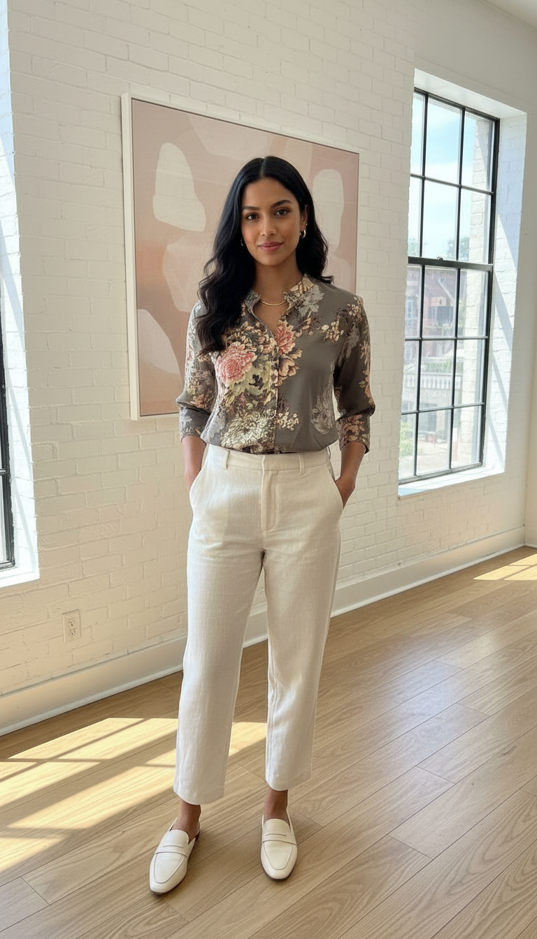 Elegant Floral Grey Top view 3