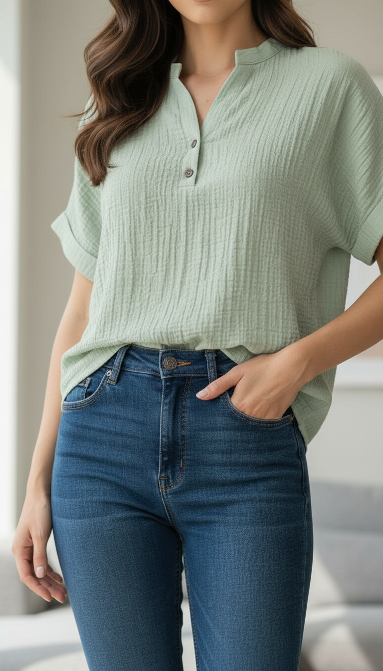 Green Casual Top view 2