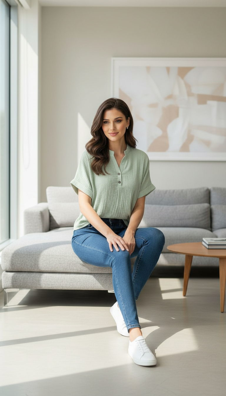 Green Casual Top view 5