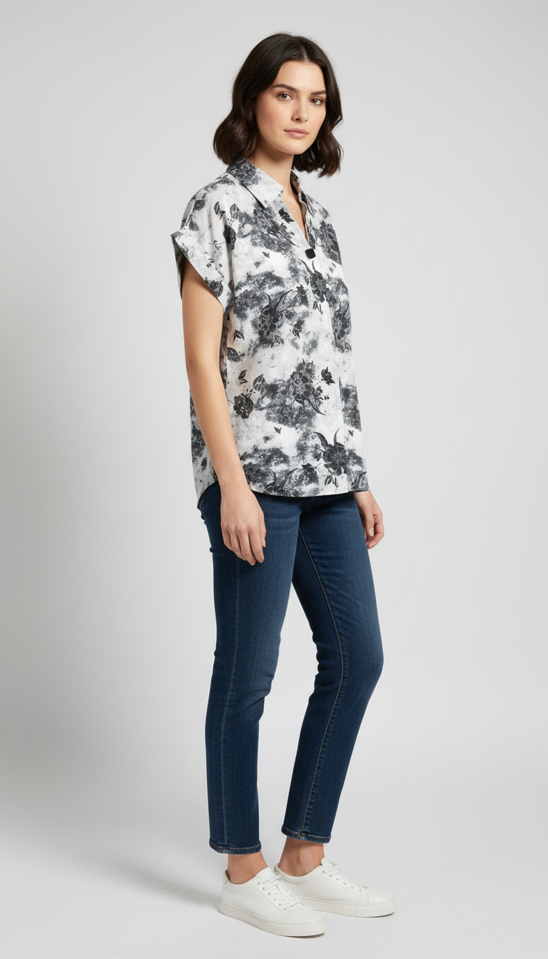 Half Sleeve Printed Top view 5