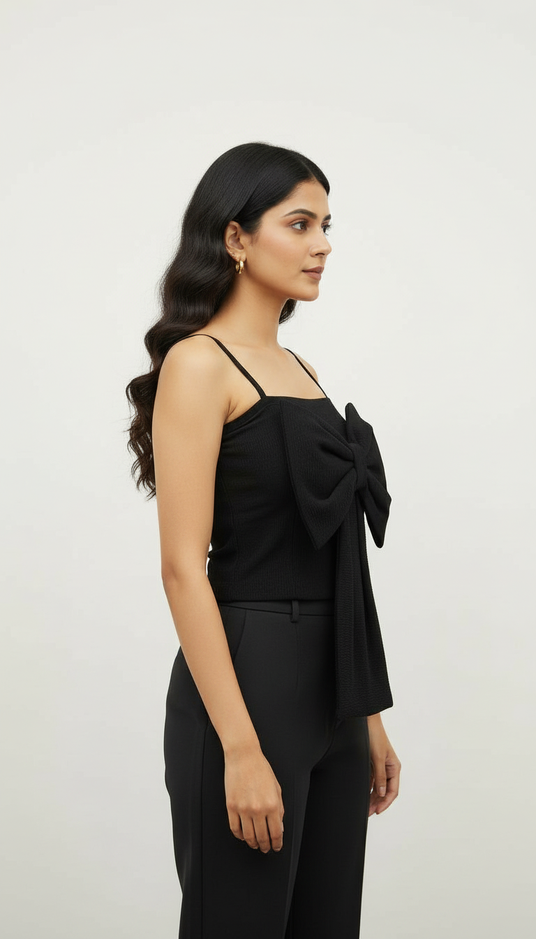 Black Short Bow Top view 3
