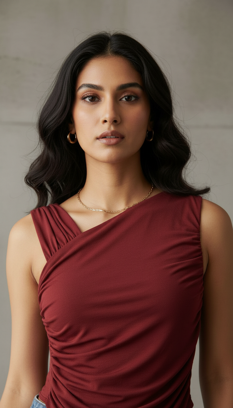 Ruched Sleeveless Top view 2