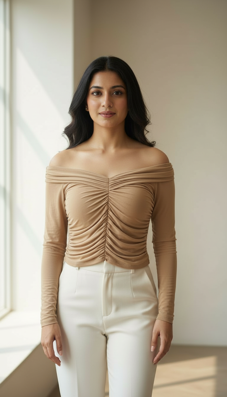 Off-Shoulder Ruched Top view 2