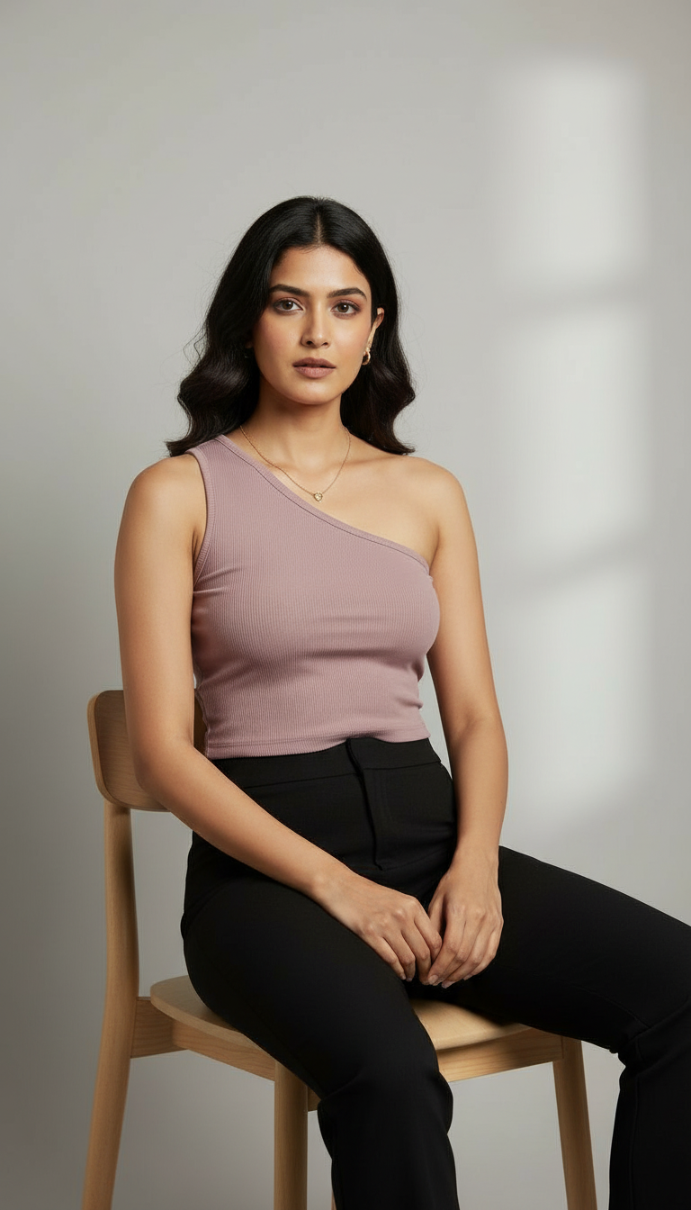 One-Shoulder Crop Top view 4