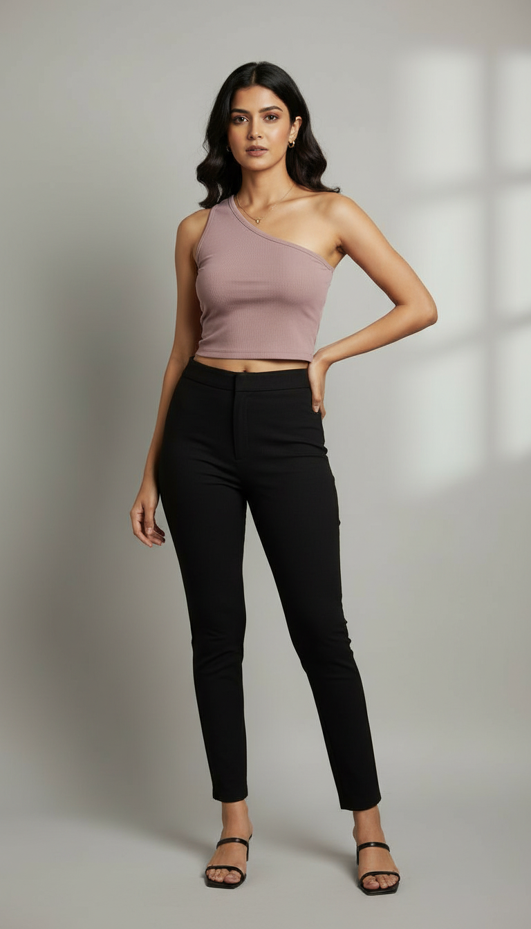One-Shoulder Crop Top view 3