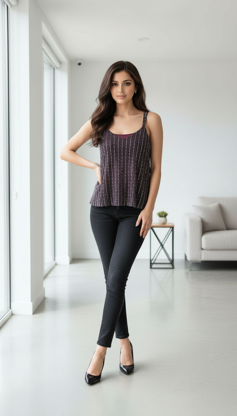 Sequin Tank Top view 3
